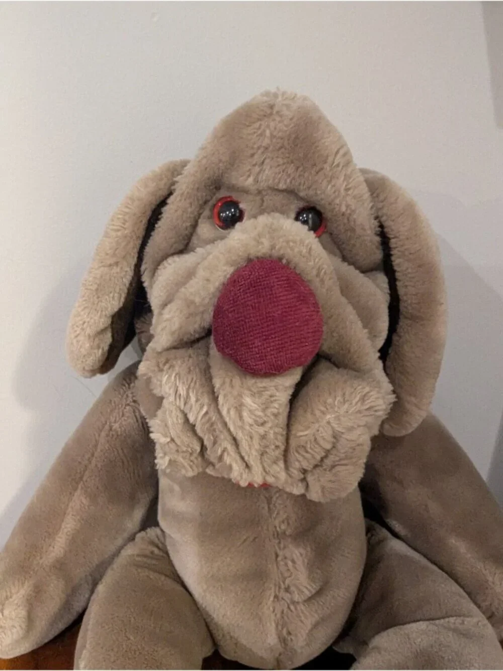 Wrinkles Dog Puppet vintage stuffed Toy Dog By Ganz 20